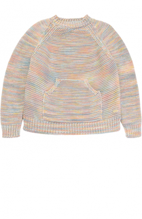 Хлопковый свитер фактурной вязки с карманом Chloé