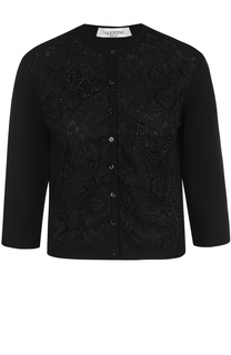 Кардиган с вышивкой и укороченным рукавом Valentino