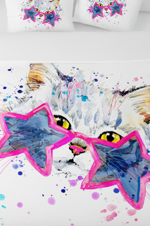 КПБ 1,5 сп "Звездный кот" Сирень