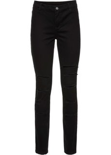 Брюки с декоративными повреждениями (черный) Bonprix