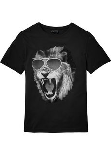 Футболка Slim Fit (черный) Bonprix