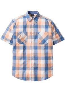 Рубашка Regular Fit с коротким рукавом (нежно-голубой в клетку) Bonprix