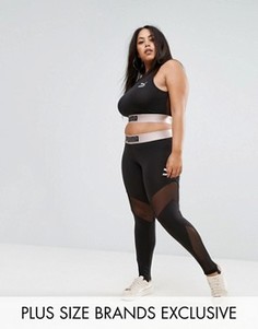 Сетчатые леггинсы с лямками Puma эксклюзивно для ASOS - Черный