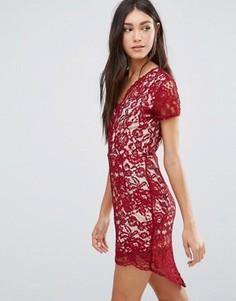 Кружевное платье-футляр Glamorous - Красный