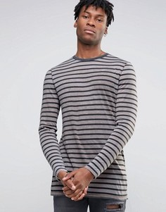 Длинный лонгслив в полоску ASOS - Белый