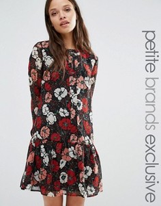 Короткое приталенное платье с цветочным принтом Fashion Union Petite - Мульти