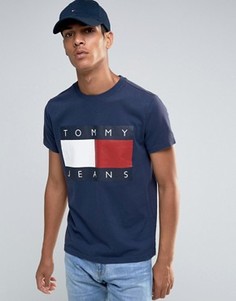Темно-синяя футболка в стиле 90-х Tommy Jeans - Темно-синий