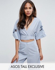 Топ в полоску с запахом ASOS TALL - Мульти
