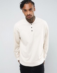 Свободный свитшот с пуговицами ASOS - Бежевый