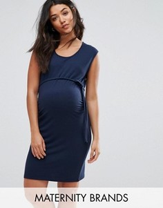 Трикотажное платье для беременных Mamalicious Maternity - Темно-синий Mama.Licious