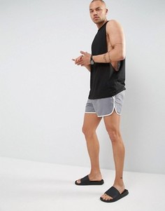 Серые короткие шорты для плавания ASOS Runner - Серый