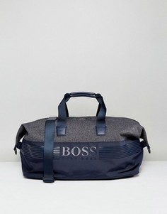 Темно-синяя сумка из разных материалов BOSS Green by Hugo Boss - Темно-синий