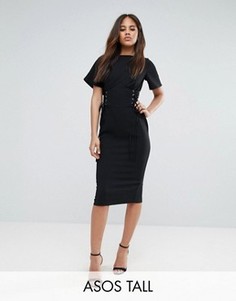 Платье-футляр с корсетной отделкой ASOS TALL - Черный