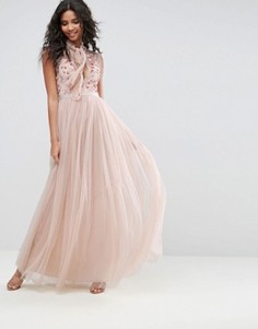 Платье с цветами на топе Needle &amp; Thread - Розовый
