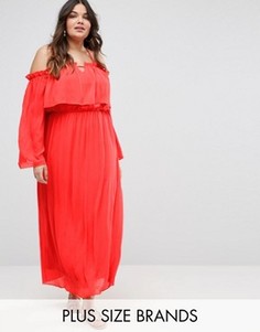 Платье макси с рукавами‑кимоно Boohoo Plus - Красный