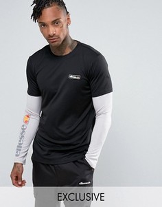 Спортивный лонгслив с многослойными рукавами ASOS - Черный Ellesse