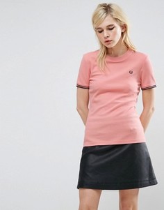 Футболка с контрастной отделкой Fred Perry - Розовый