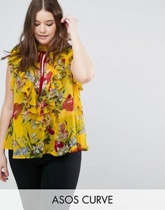 Блузка без рукавов с цветочным принтом ASOS CURVE - Мульти