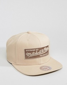 Бейсболка с логотипом Mitchell &amp; Ness - Бежевый