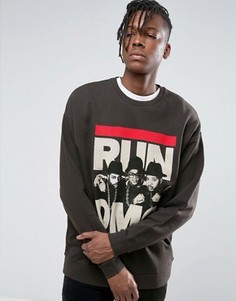 Свободный свитшот с принтом Run DMC ASOS - Черный