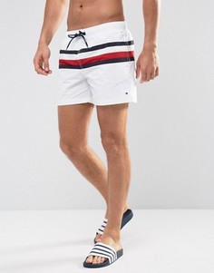 Белые шорты для плавания с полосками Tommy Hilfiger - Белый