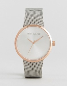 Часы из разных металлов с сетчатым ремешком Armani Exchange - Серебряный
