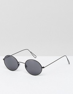 Круглые солнцезащитные очки в стиле ретро Weekday - Серебряный