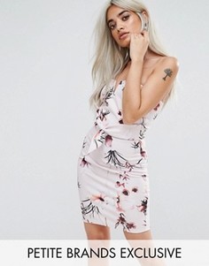 Облегающее платье с цветочным узором Missguided Petite - Бежевый