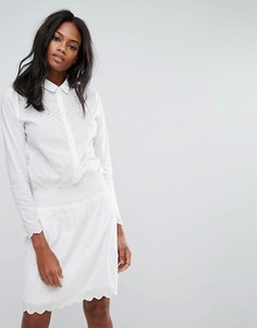Платье с длинными рукавами и вышивкой Y.A.S - Белый