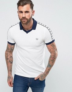 Белая узкая футболка-поло из пике с лентой Fred Perry Sports Authentic - Белый