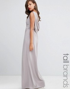 Платье макси с драпировкой TFNC Tall WEDDING - Серый