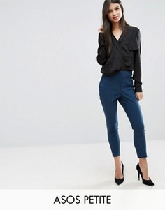 Облегающие брюки с завышенной талией ASOS PETITE - Зеленый