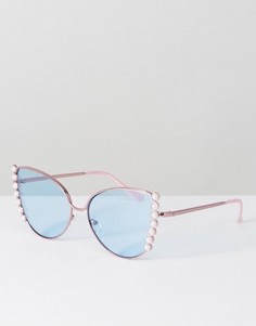 Декорированные солнцезащитные очки кошачий глаз ASOS - Розовый