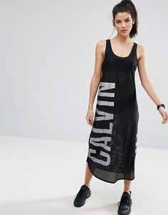 Сетчатое платье с логотипом Calvin Klein - Черный