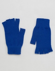Синие перчатки без пальцев ASOS - Синий