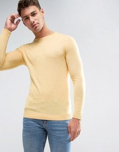Желтый хлопковый обтягивающий джемпер ASOS - Желтый