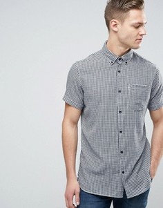 Узкая рубашка в клеточку с короткими рукавами и карманом Jack &amp; Jones Originals - Белый