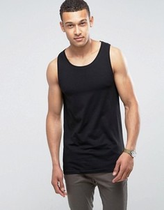 Черная удлиненная майка ASOS - Черный