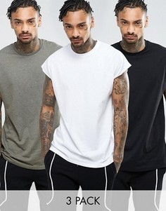3 удлиненные футболки-oversize ASOS - СКИДКА - Мульти
