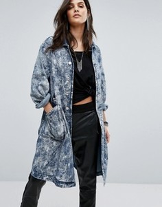 Жакет бойфренда с эффектом неровного окрашивания G-Star - Синий