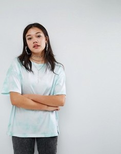 Футболка с абстрактным принтом тай-дай ASOS - Синий