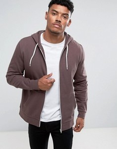 Худи коричневого цвета на молнии ASOS - Коричневый