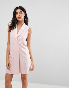 Платье в стиле смокинга без рукавов ASOS - Розовый