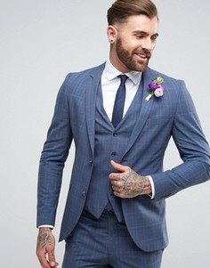Пиджак скинни в клетку Jack &amp; Jones Premium - Синий