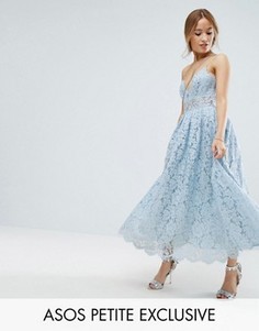 Кружевное платье миди для выпускного ASOS PETITE - Мульти