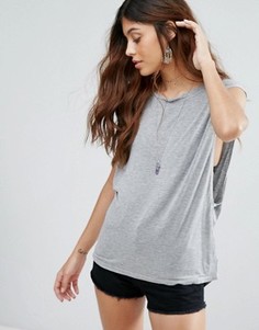 Свободный топ с овальным вырезом Free People - Серый