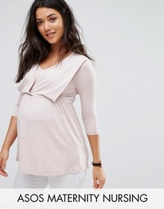 Топ с драпировкой ASOS Maternity NURSING - Розовый
