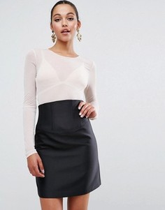 Полупрозрачный сетчатый топ ASOS - Розовый