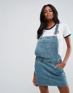 Синий выбеленный джинсовый сарафан ASOS - Синий