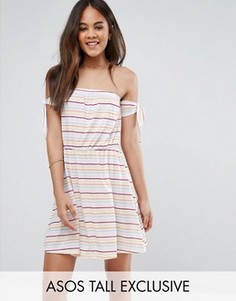 Трикотажное пляжное платье в полоску ASOS TALL - Мульти